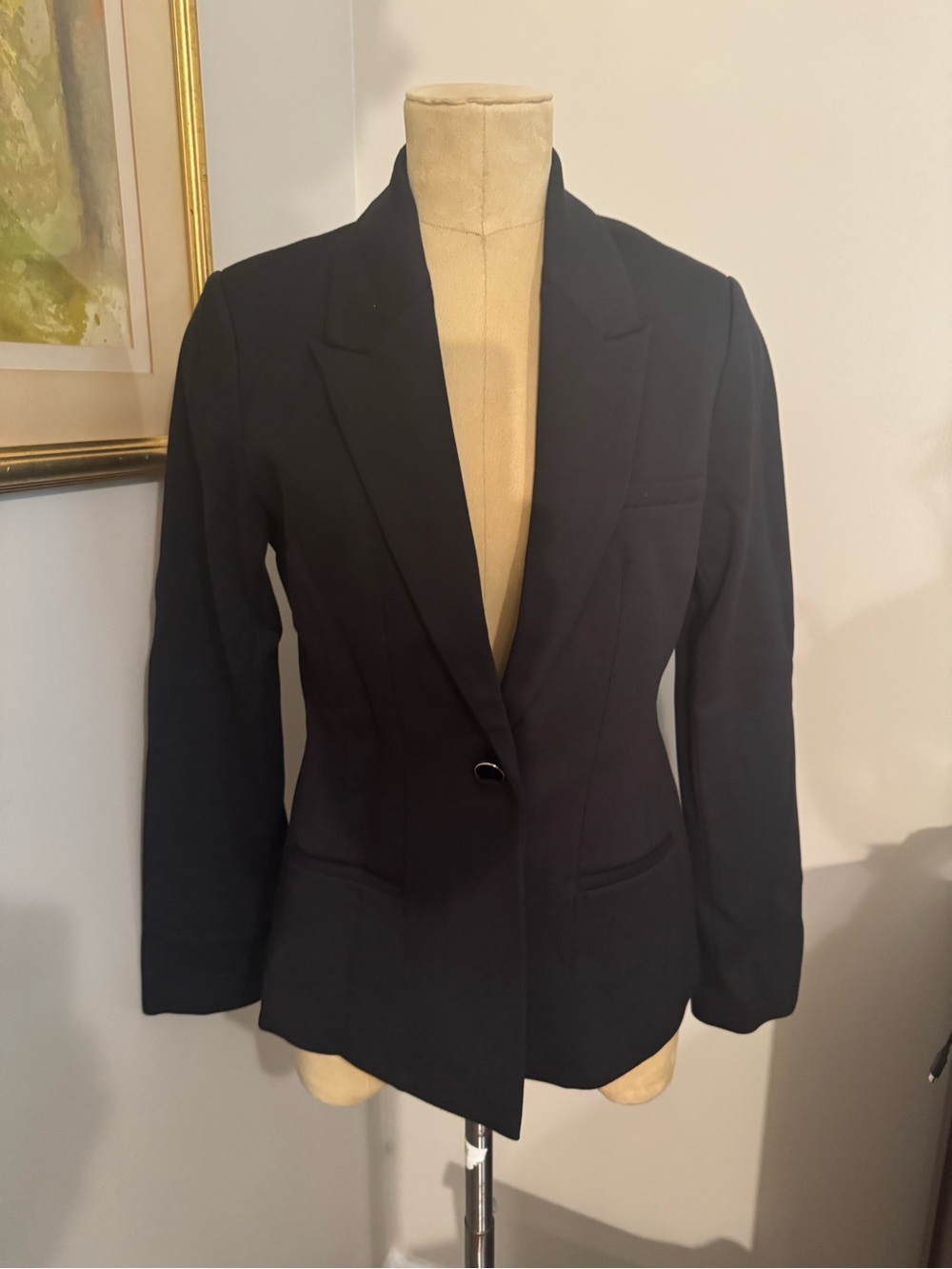 Spanx Classic Black Ponte Single Button Blazer Size Medium